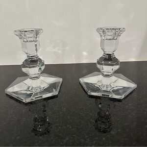 Val St. Lambert Crystal Candle Holders
